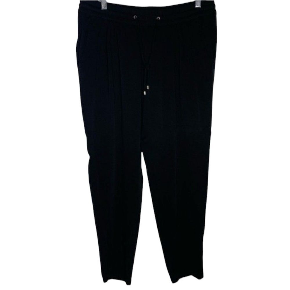 Mango Basics Black Drawstring Stretch Waist Joggers M